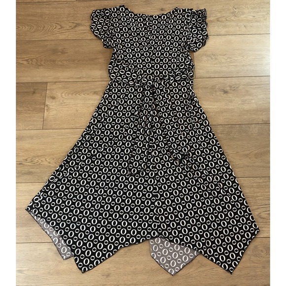 Vtg Womens Y2K Empire Waist Dress Size S Geometric Fairy Asymmetrical Party Glam - Picture 2 of 7